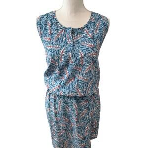 Boutique brand Bella Luxx Silk Casual Dress Blue Tropical Print M